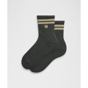 Lulu Lemon Unisex Quarter Socks‎ *Sold Out Color* Rainforest Green/Gold XL
